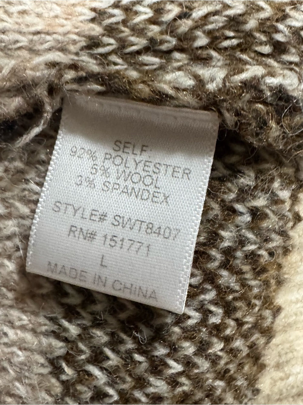 Grey Bandit Viral Cool Vibes Crewneck Sweater Fair Isle Sz L Cozy Gilmore - Picture 9 of 11